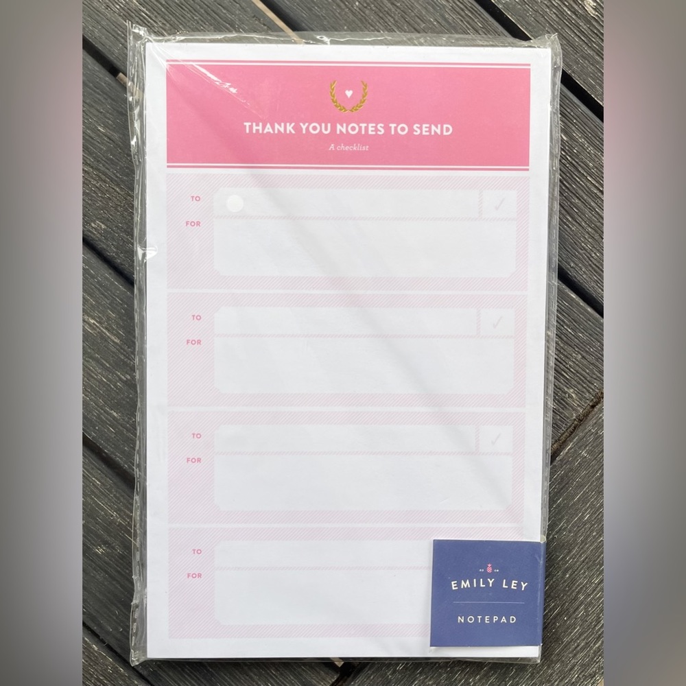 Brand New. Emily Ley thank you note log note pad